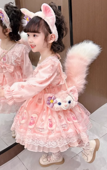 High End Linabelll Dress with Tail/Headband/Bag/dress support